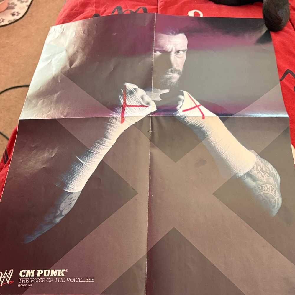 WWE CM Punk Poster with Black and White Contrast